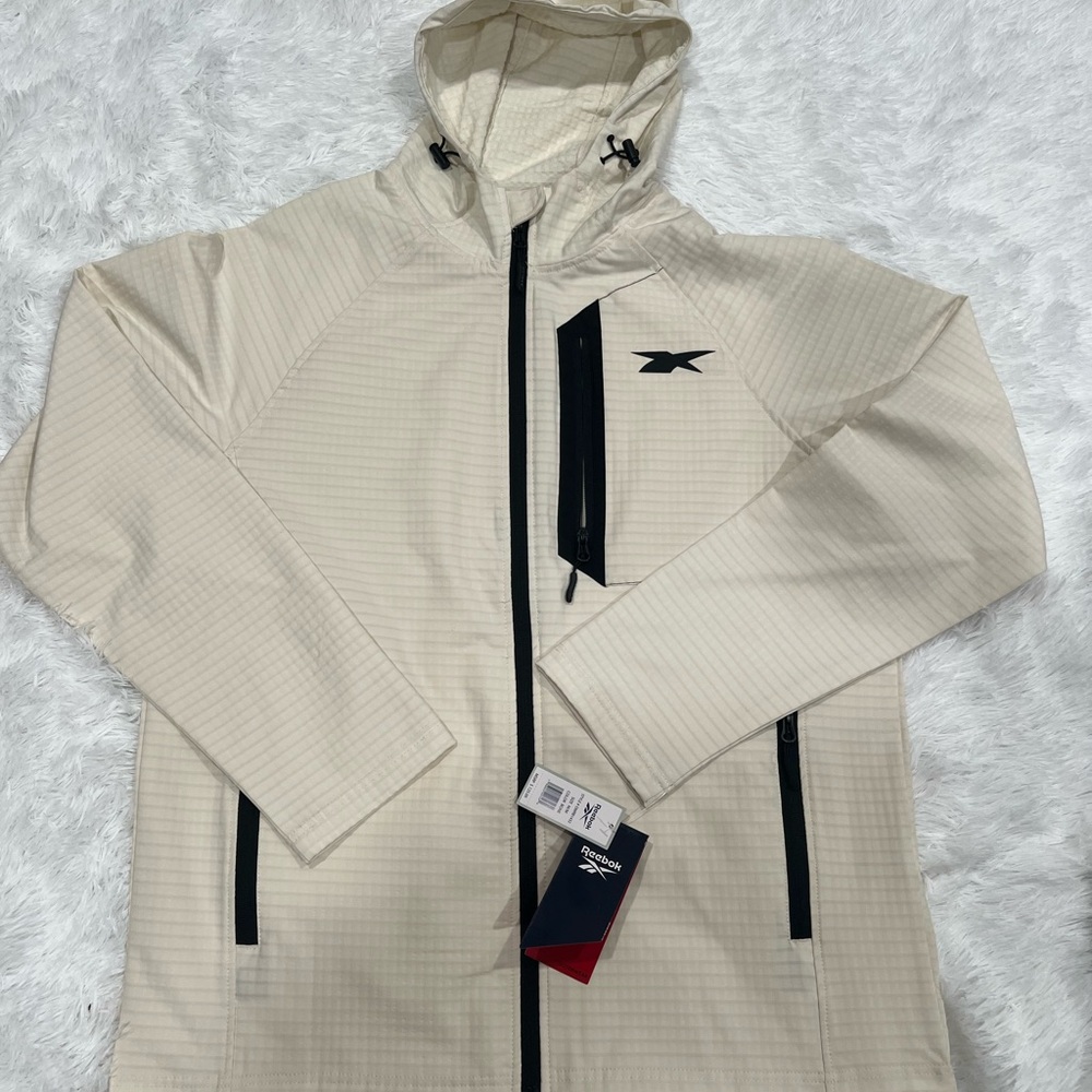 Reebok Men's Cream Windbreaker Jacket